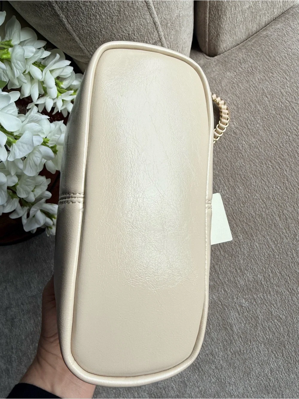 Ted Baker London Cream Mini Shoulder Bag with Chain Bow Trim Strap NWT